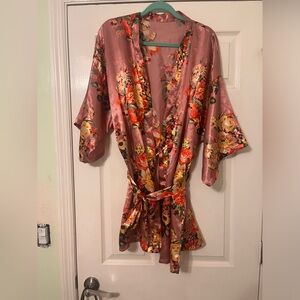 Short Floral Robe